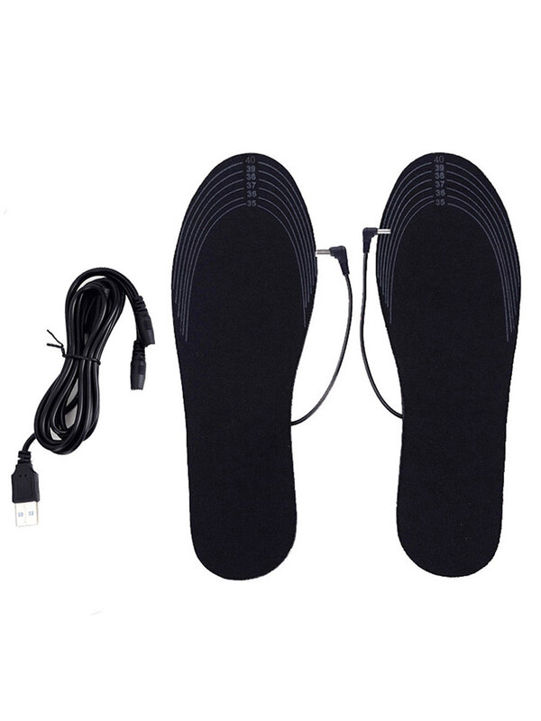 Novo sapato aquecido palmilhas usb elétrico pé almofada de aquecimento pés mais quente meias tapete inverno ao ar livre esportes palmilhas aquecimento refinado