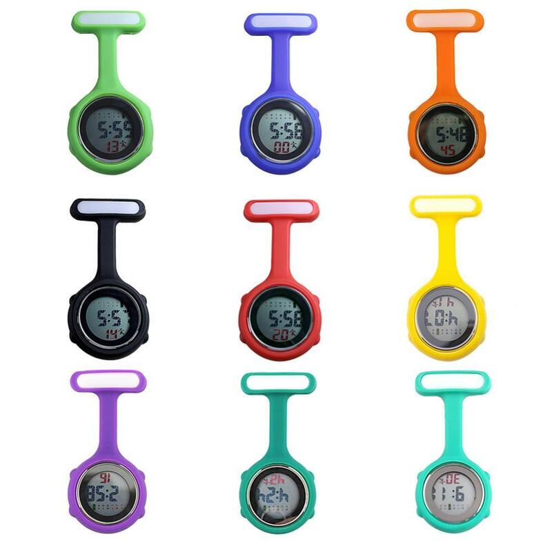 Mini reloj de bolsillo de enfermera para mujer, relojes Fob redondos de Clip, pantalla de 6 dígitos, Dial Fob, broche, Pin colgante, reloj eléctrico, nuevo, 1Pc