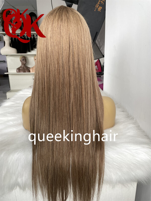 QueenKing hair 13x6 Lace Front Remy Human hair Color Wig with 2 pcs Hightlight Lace Wig 150% Density  Ombre Color Wigs for women