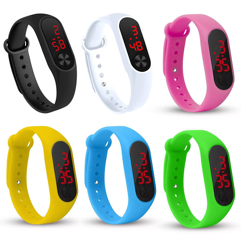 Часы наручные для мужчин и женщин, электронные светодиодные повседневные спортивные, с силиконовым ремешком, карамельные цвета