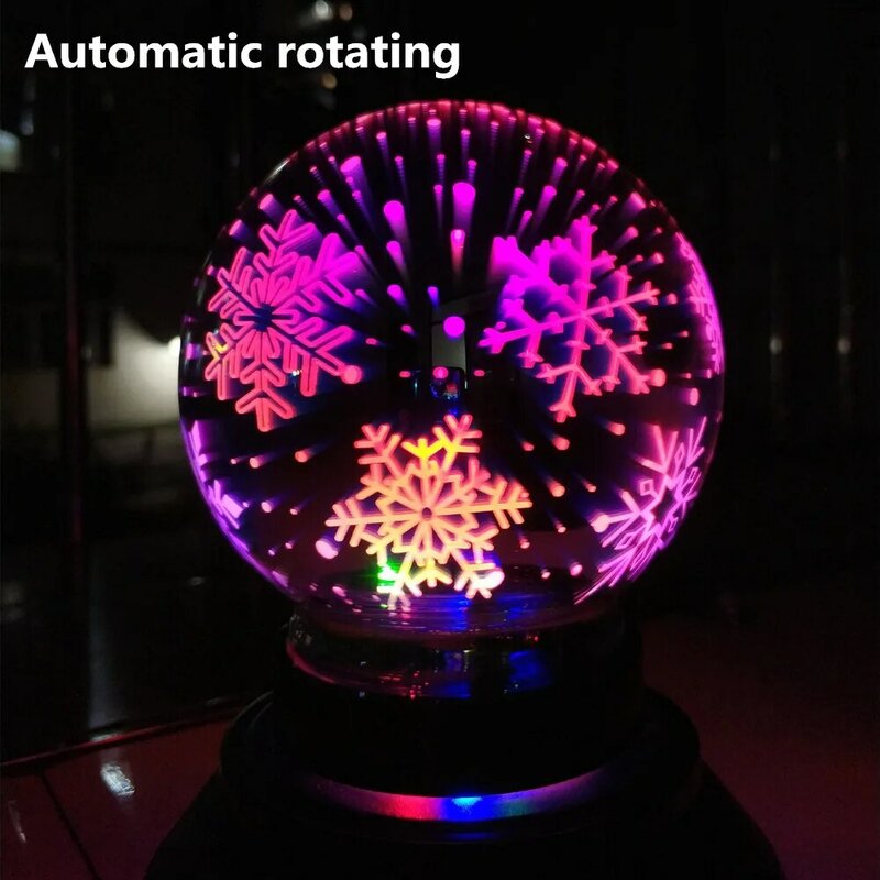 3D kolorowe magiczne szkło noc pokrywa na światła dekoracyjna lampa stołowa USB/zasilanie bateriami aa automatyczne obracanie LED Magic Meteor Light
