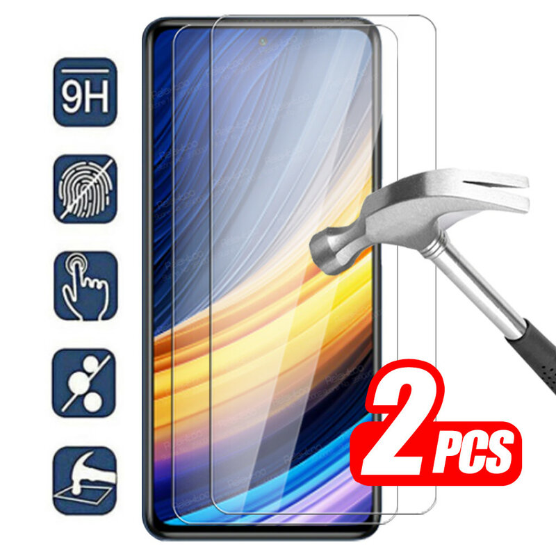 Protecteur d'écran en verre pour Xiaomi Pheadphones Bery Pro, Film de protection, Guatemala, Xiaomi Pocox3, NDavid, X3Pro, M3, F3, Figured Tage, X, 3, 4, 2 pièces