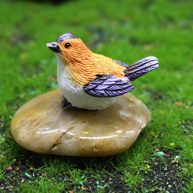 Estatuilla de Nido de Pájaro pequeño y lindo, modelo de Animal, decoración del hogar, resina en miniatura, jardín de hadas, bonsái, accesorios de decoración, 1 pieza