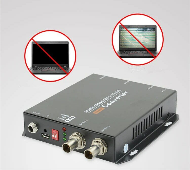 Conversor de vídeo 1080p, hdmi, vga, cvbs para sd/hd/3g, sdi, sinal pal/ntsc, até 200m, 3g-sdi de até 120m