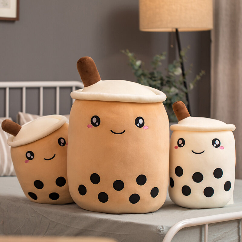 Cute Boba Milk Tea Plushie Toy Soft farcito Latte Americano gusto caffè Latte Tea Hug Pillow Balls Bubo Tea Cup Cushion For Kids