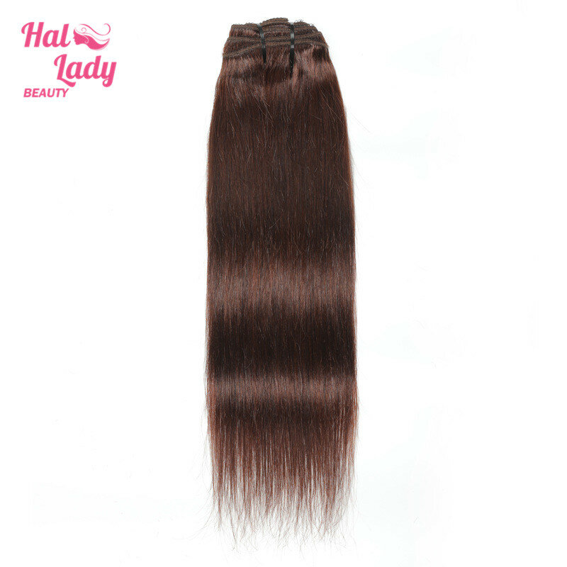 Halo Lady beauté brésilien non-remy Extensions de cheveux #4 brun foncé pince en droite 8 pièces ensemble épais postiche 120g 8 pièces Lot