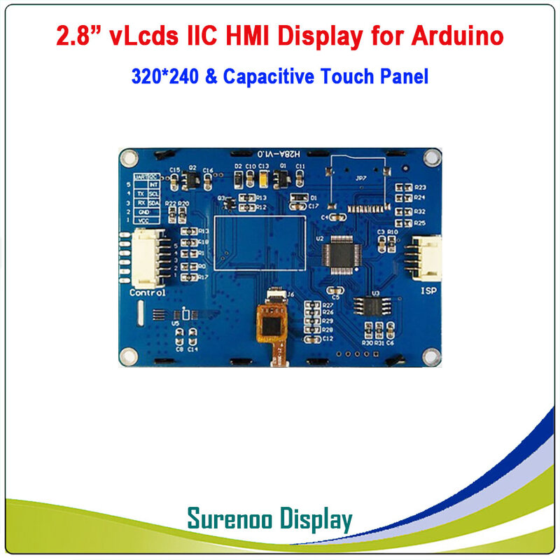 2.8 "320*240 직렬 I2C IIC vLcds HMI 지능형 스마트 TFT LCD 모듈, 디스플레이 arduino용 저항성 터치 패널