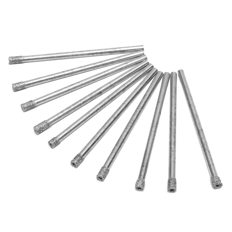 1/8" Diamond Coated Drill Bit Set Hole Saw Core Drills For Glass Marble Tile 50mm Length 3mm