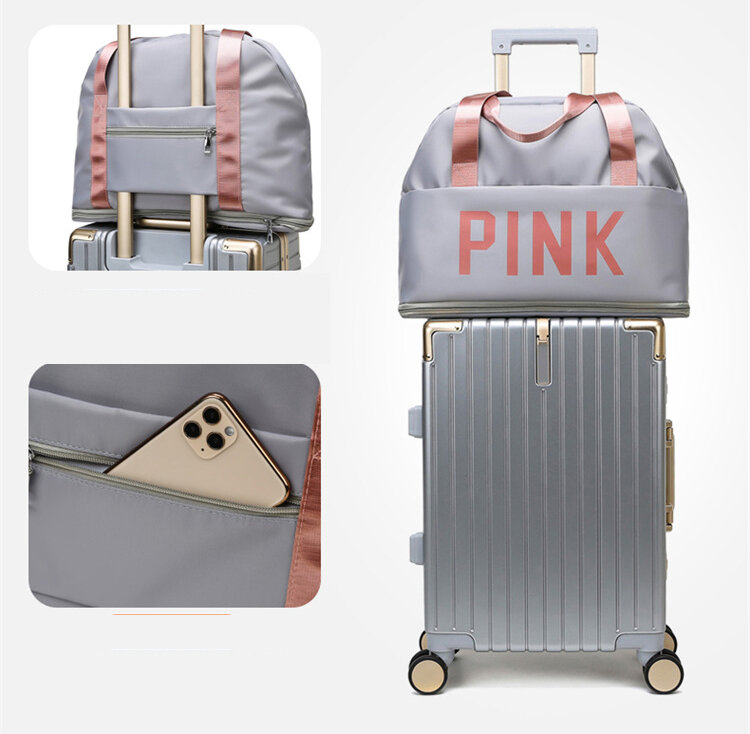 Designer ไนลอนกันน้ำกระเป๋าถือผู้หญิงสีทึบกระเป๋าเดินทางกระเป๋าสะพายกระเป๋าผู้หญิง Multifunction Travel กระเป๋า