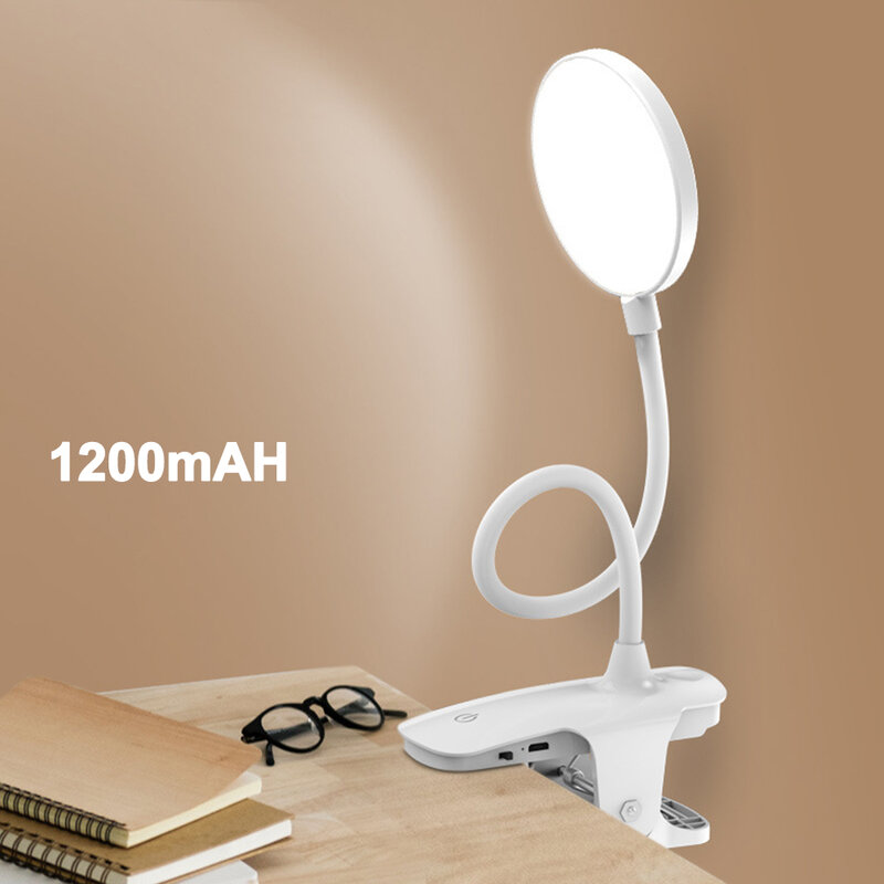 Clipe sem fio lâmpada de mesa estudo toque 1200 mah recarregável led lâmpada de mesa de leitura usb luz de mesa lâmpadas flexo