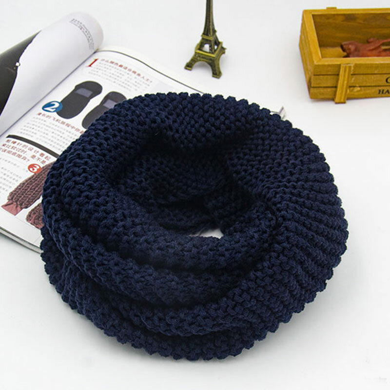 Chunky Circle Knitted Scarf for Women Snood Scarf Ring Acrylic Solid Neckerchief Warm Thick Winter New Fashion 2023