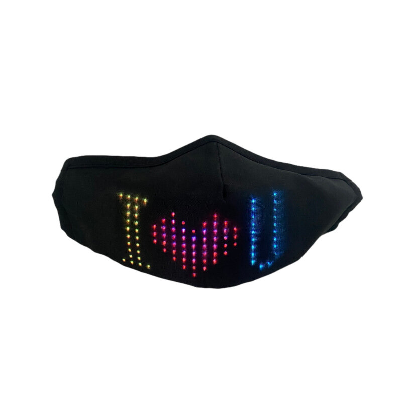Модные светильник-светящиеся маски мобильный телефон редактирования узор Дисплей хлопковая Футболка с изображением маски Bluetooth со светодиодной подсветкой светящиеся маски Костюм Маска