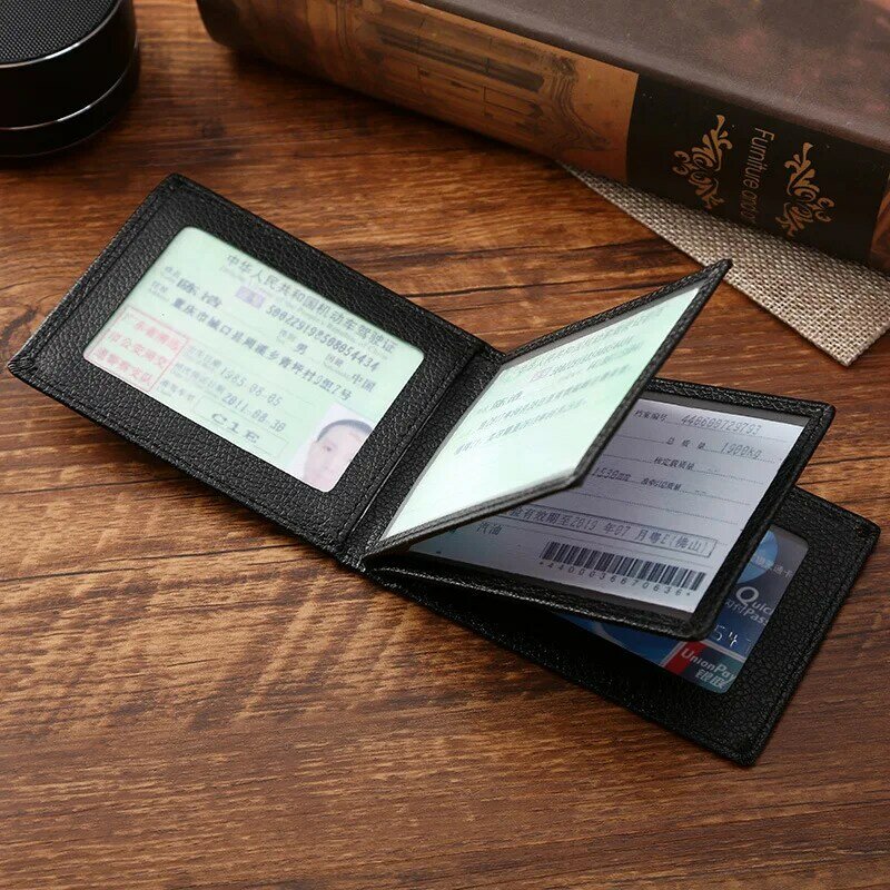 Trình Điều Khiển Mới Giấy Phép Giữ Giấy Phép PU Da Túi Thẻ Cho Nam Giới Mỏng Du Lịch ID Chủ Thẻ Xe Tài Liệu Lái Xe Kinh Doanh ID Thẻ ví