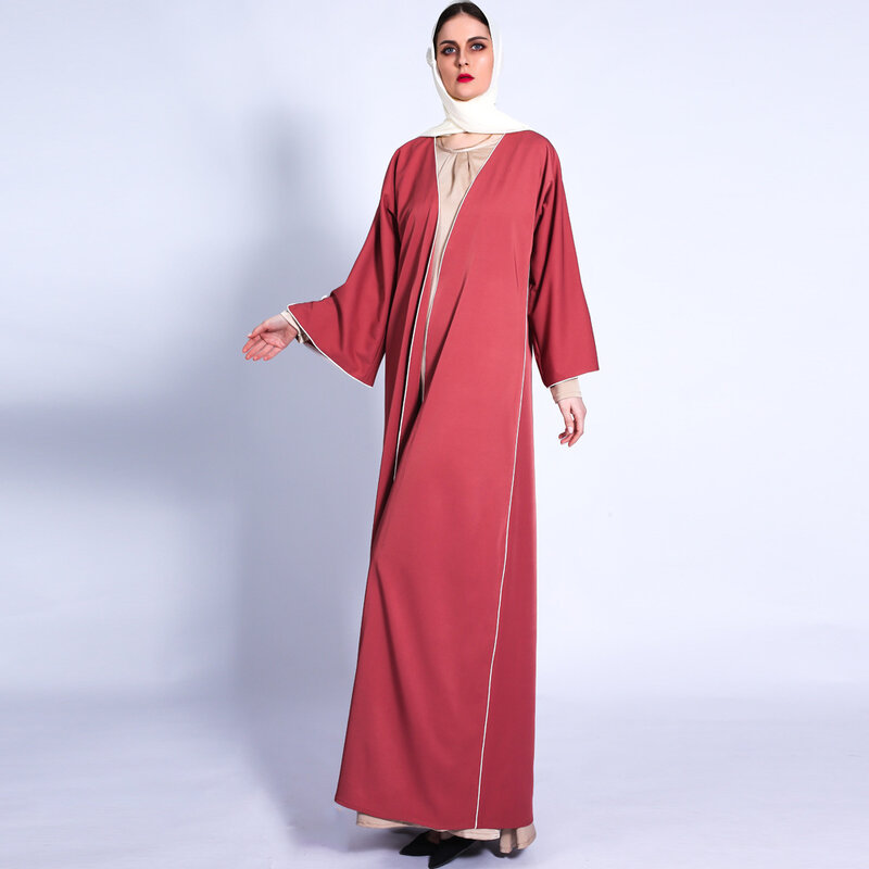 오픈 아바야스 단색 무슬림 여성 아랍어 기모노 카리건, 중동 이슬람 터키 두바이 카프탄 맥시 로브, 라마단 패션