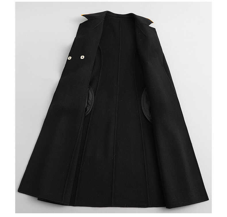 Elegante casaco de lã feminino longo casaco de lã mulheres coreano cinto mistura jaqueta senhoras vintage manteau femme hiver 2020 zyw02