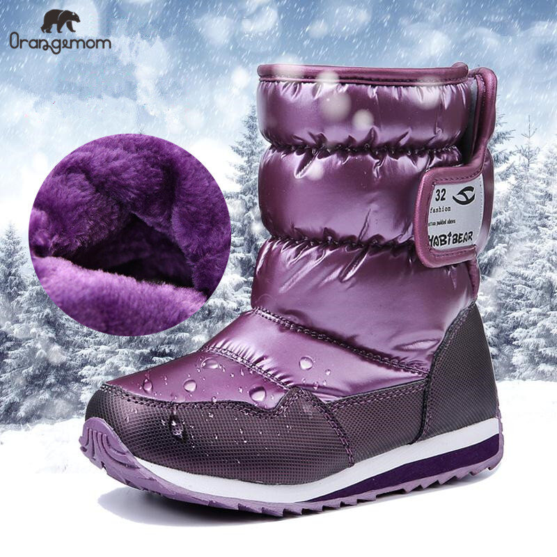 -30 graus rússia inverno quente sapatos de bebê moda crianças à prova dwaterproof água sapatos meninas meninos botas de neve crianças botas de chuva