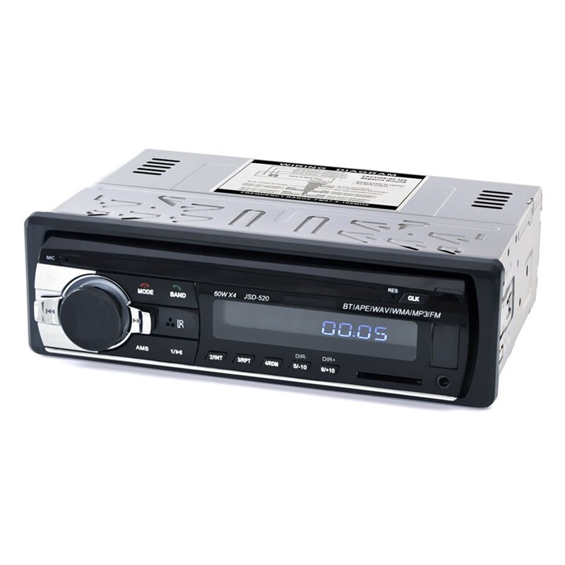 Elektronika samochodowa Radio DVDCD MP3 Autoradio Aux odbiornik wejściowy odtwarzacz Stereo Bluetooth obsługa multimediów MP3/ WMA/WAV brak ekranu