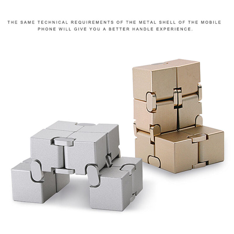 Antistress Oneindige Cube Stress Relief Speelgoed Premium Metal Infinity Cube Draagbare Decompresses Ontspannen Speelgoed Voor Kinderen Volwassenen