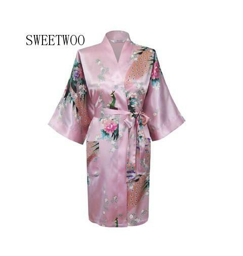 2020 ผ้าไหม Kimono Robe เสื้อคลุมอาบน้ำผู้หญิงซาติน Robe Robe Longue Femme เซ็กซี่ Robes Night สำหรับฤดูร้อน