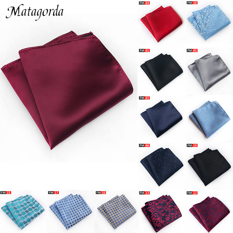 High Quality Solid Color Pocket Square Hanky for Men Men Handkerchief Towel Wedding Party Accessory 100% Silk Scarf Neckerchief
