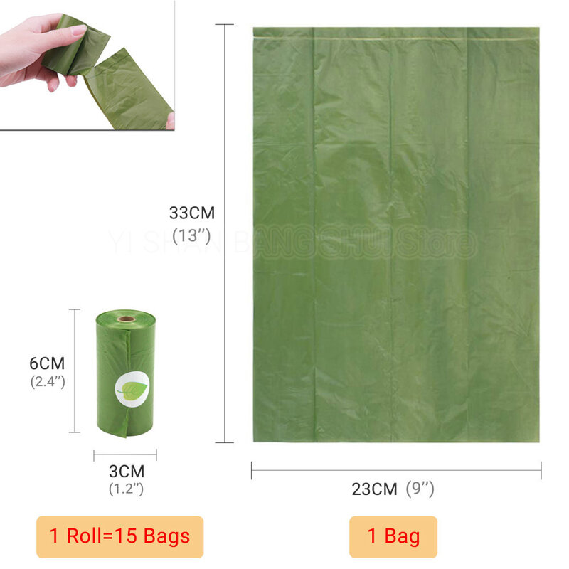 Waste Bag Holder Dispenser  Black Biodegradable Poop Bags For Dog Cat Trash Cleaning Droppings Carrier Eco-Friendly Pet Supplies