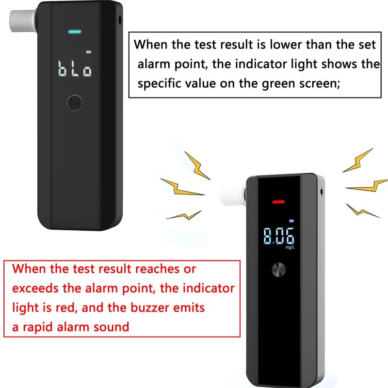 Etilometro per uso personale etilometro digitale per alcol misuratore di alcol portatile con precisione di grado LCD nuovo