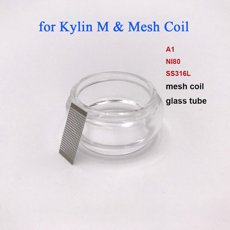 10pcs/Pack A1 NI80 SS316L Mesh wire Coil and 1PC bubble Glass Tube compatible for Vandy Vape Kylin M RTA Atomizer Replacement