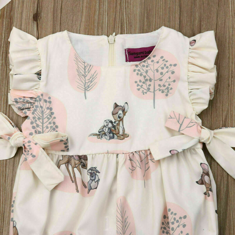 Fashion Newborn Baby Girl Deer Romper Bodysuit Jumpsuit Clothe Outfit Sunsuit
