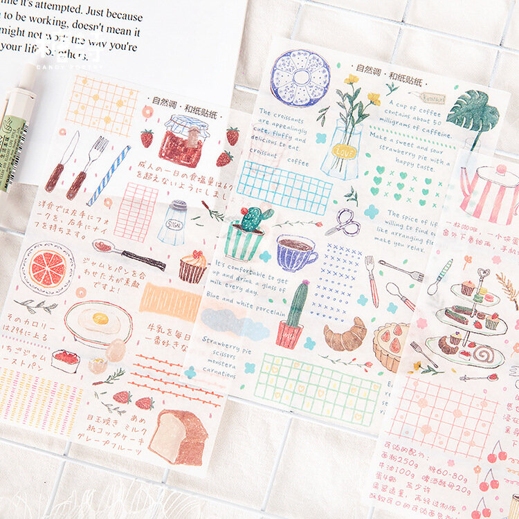 Etiquetas adesivas de papel da washi gradualmente como você, da série, decoração, scrapbooking, adesivos escolares, artigos de papelaria, 1 pacote