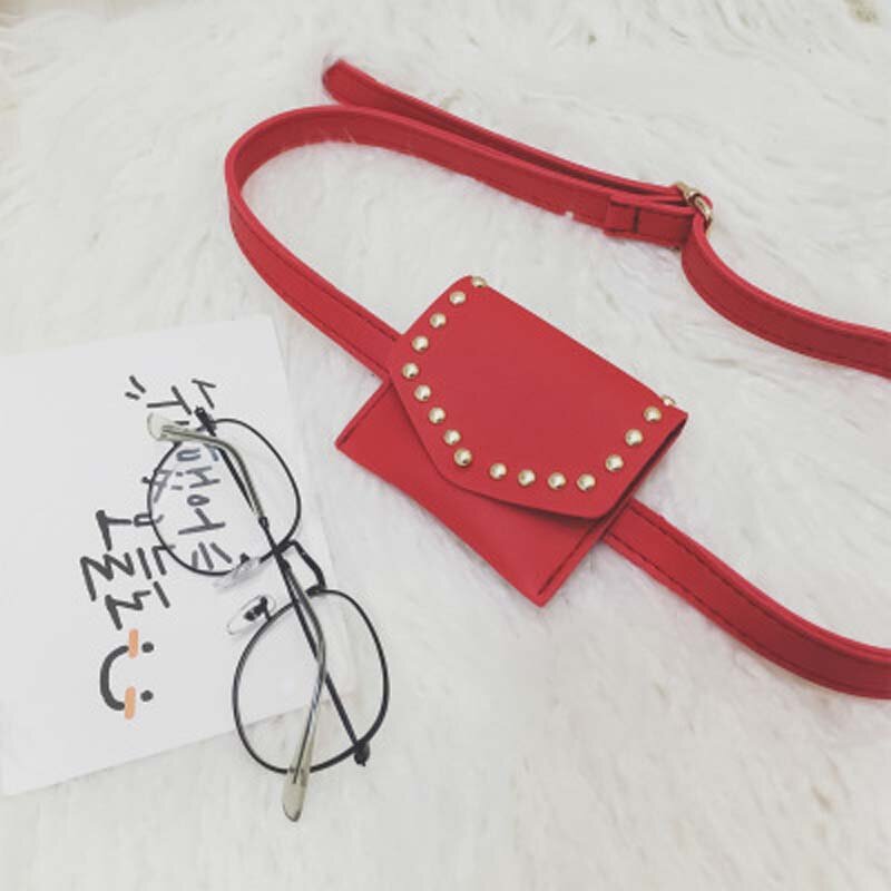Детская сумка мини квадратная сумка модная сумка с заклепками милые поясные сумки для девочек Корейская сумка-мессенджер через плечо