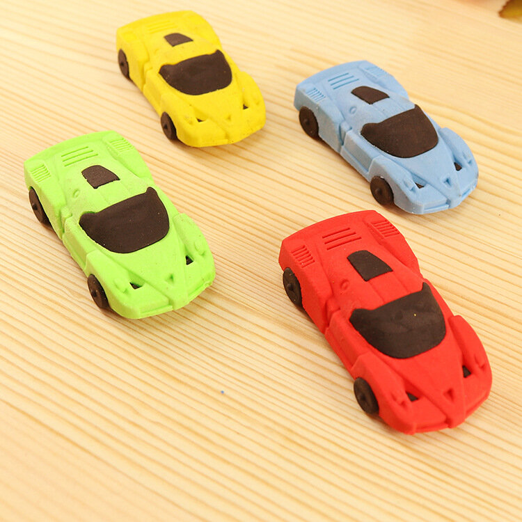 1 PCs Creative Cartoon Racing Car Student Child Environmental Protection Eraser Student Stationery Wholesale Learning Supplies