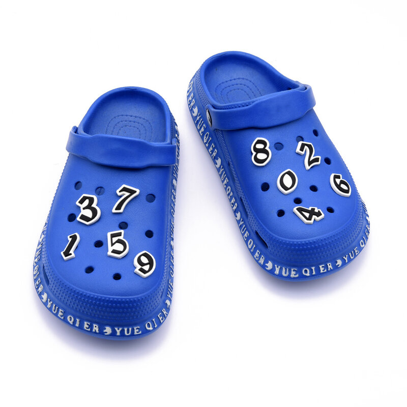 Original 0-9 números sapatos encantos decorações para croc acessórios fivela crianças adultos presentes