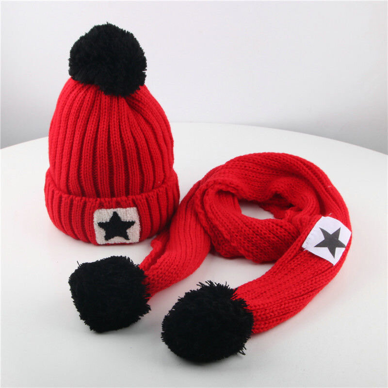 Осенне-зимняя шерстяная детская шапка и шарф для маленьких детей из двух частей шерстяная шапка для девочек