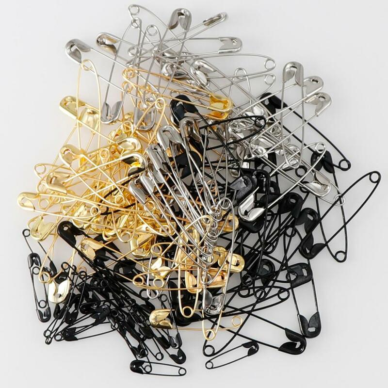 100Pcs Silber/Gold/Schwarz Eisen Sicherheit Pins DIY Nähen Werkzeuge Zubehör Große Sicherheit Pin Kleine Brosche Bekleidung zubehör