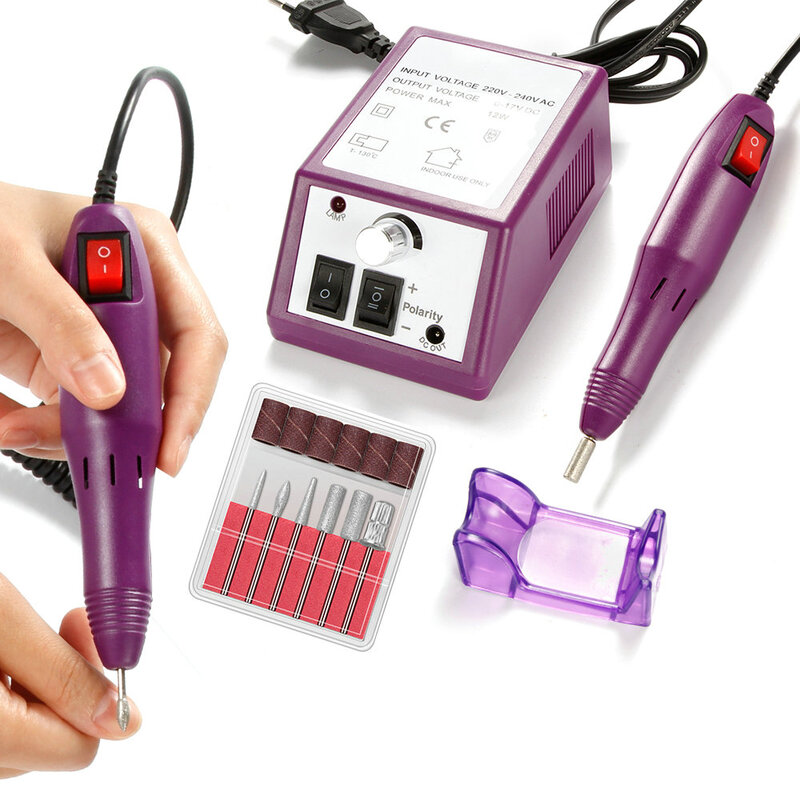Electric Nail Drill Machine for Manicure Nail Art Sanding File Tools Kit Nail Drill Bits Ceramic Mill Cutter Gel Varnish Remover