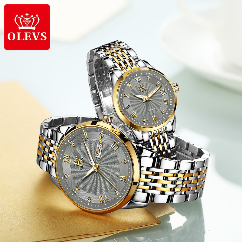 Orologio da coppia orologio meccanico automatico di lusso di marca OELVS orologio impermeabile in acciaio inossidabile relogio masculino coppia regalo 6630