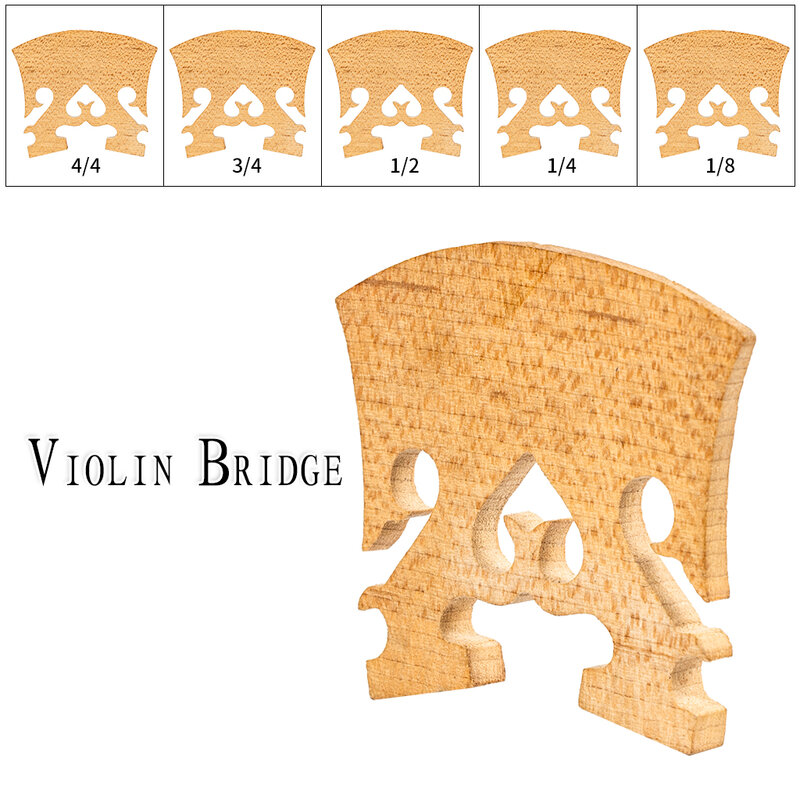 Puente de arce para violín, accesorios de piezas de estilo barroco, 4/4, 3/4, 1/2, 1/4, 1/8, 1 unidad