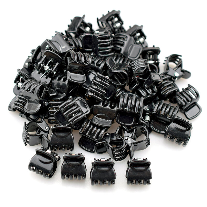 1.5cm 50pcs/pack Hair Claw Clips for Women Girls Accessories Black Brown Transparent Plastic Mini Claws Hairclip Clamp Gifts