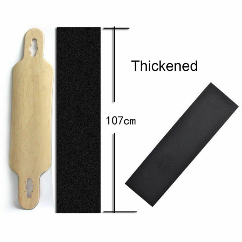 110cm * 25cm monopatín lija profesional negro Skateboard Deck lija Grip Tape