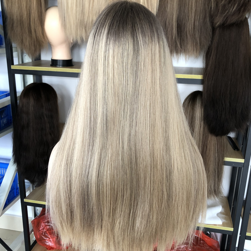 2021 venda quente 100% europeu cabelo humano laço superior peruca judaica ashy kosher perucas frete grátis