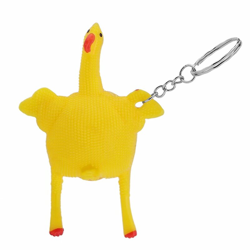OCDAY Novelty บีบไก่ไข่วางไข่ของเล่น Vent ไก่ทั้งไข่ของเล่นตลกกับพวงกุญแจ Anti-Stress Prank ของเล่นสำหรับเด็ก