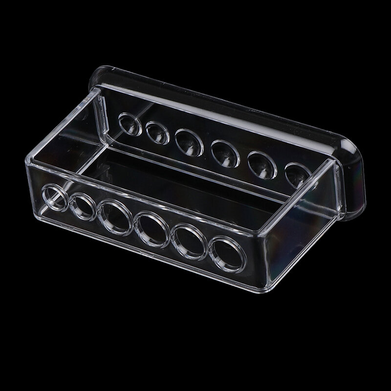 Estante de plástico transparente para tubos de ensayo, soporte de 6 agujeros para laboratorio, 16,7x8x3cm