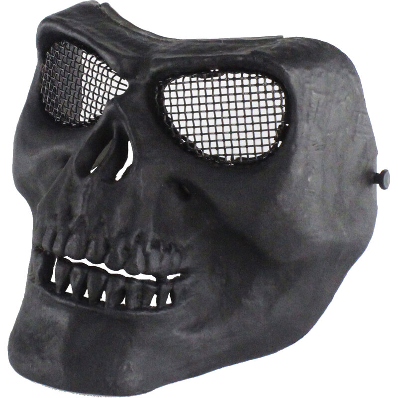 Máscara terrorífica de Halloween para Festival, máscara de calavera de cara completa, protección de ojos de malla de acero para Cosplay, juego de Paintball BBs