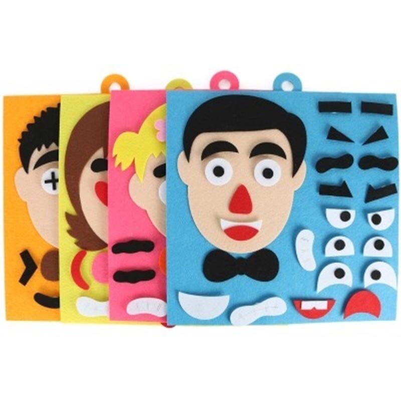 Dzieci uczące się zabawny zestaw dzieciak DIY zabawki Emotion zmień Puzzle zabawki dziecko kreatywny wyraz twarzy popraw umiejętności praktyczne zabawka