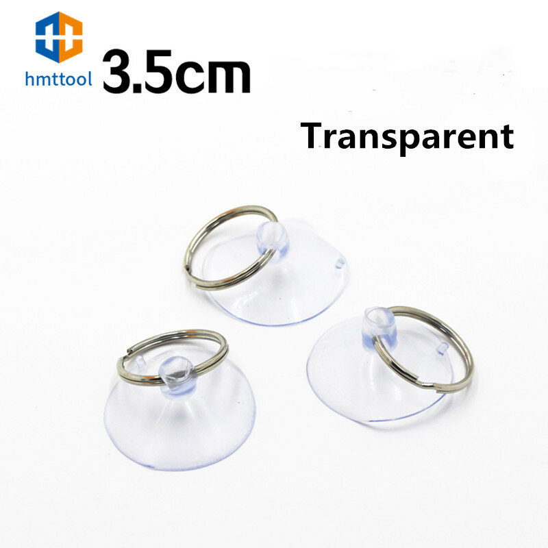 10Sets/lot 3 .5CM Transparent Softgums Key Ring+Suction Cup Sucker Haptor Cupula Cups Opening Vacuum Chuck For Phone Tools