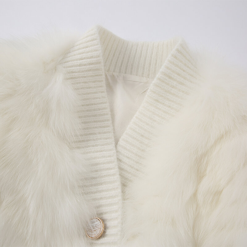 Pudi-abrigo de piel auténtica de zorro para mujer, chaqueta de talla grande para mujer, moda de invierno, abrigos cálidos, Parka Z21M13