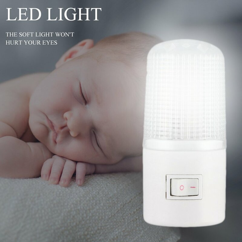 Household Night Lamp Warm Light Wall Mounting Bedroom Night Light Lamp 1W 6 LED 110V With US Plug Energy Saving LED Light