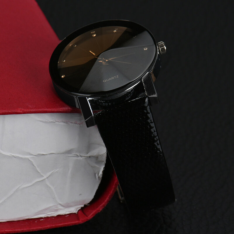 Relógio feminino quartz, esportivo militar aço inoxidável mostrador couro pulseira