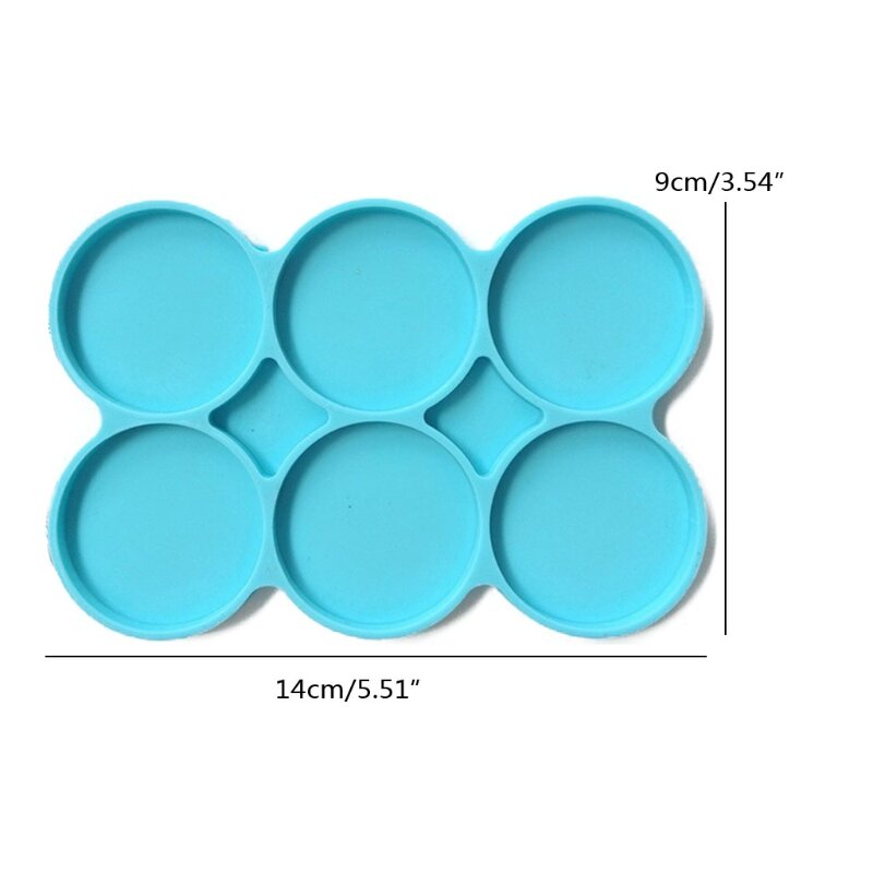Vòng Coaster Nhựa Epoxy Khuôn Silicone 6-Ốp Lưng Đĩa Hình Tròn Khay Lỗ Trang Sức Đúc Vòng Cổ Mặt Dây Chuyền Móc Khóa Quyến Rũ không