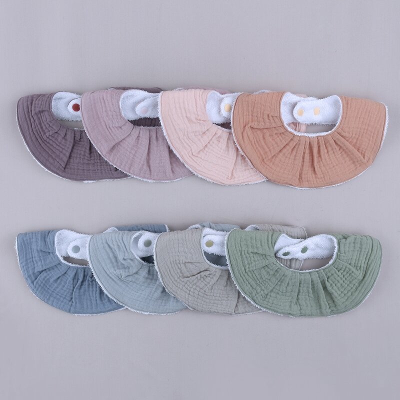 Baby Feeding Drool Bib Collar Decoration Saliva Towel Soft Cotton Scarf Burp Cloth for Newborn Toddler G99C